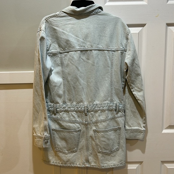 NWT Zara light Denim Short Mini Dress size large - Picture 7 of 9